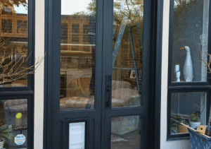 Wood and Glass Door Gate